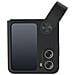 Cover con Tapa per Find N2 Flip 5G - Silicone, Nero, Con Soporte - Foto miniatura 4