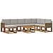 Set di divani da esterno 9 pcs Naturale e Grigio Chiaro - Foto miniatura 1