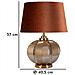 Lampada Da Tavolo Praga -a- In Vetro Fumé Con Paralume In Velluto Terracotta Ø 40,5 Cm - Foto miniatura 7
