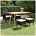 Set Mobili da Pranzo per Giardino 5 pz Nero - Foto miniatura 2