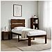 Letto Singolo con Testiera ROSTOCK Marrone Scuro 90 x 200 cm - Foto miniatura 2