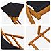 Lettino 2 pcs 3 Posizione Legno di Eucalipto Massello Nero - Foto miniatura 5