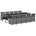 Set Da Pranzo Per Giardino 11pz Con Cuscini Polyrattan Grigio - Foto miniatura 3