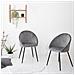 Set Di 2 Sedie Vintage Diane In Velluto Grigio - Foto miniatura 8