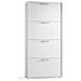 Scarpiera Rosa, Mobile Multiuso Da Ingresso Con 4 Ante A Ribalta, Armadietto Portascarpe A Doppia Profondità, 100% Made In Italy, 67x28h147 Cm, Bianco - Foto miniatura 4