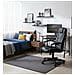 Sedia Con Ruote Luciana, Poltrona Presidenziale Con Braccioli, Sedia Ergonomica Da Ufficio, 70x65h103/114 Cm, Nero - Foto miniatura 6