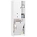Mobile Alto Con Portabiancheria Apribile Armadietto Da Pavimento Mobile Bagno Bianco 60x37x171cm Bzr104-w - Foto miniatura 1