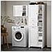 Mobile Alto Con Portabiancheria Apribile Armadietto Da Pavimento Mobile Bagno Bianco 60x37x171cm Bzr104-w - Foto miniatura 5
