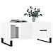 Tavolino Da Salotto Bianco 90x50x40 Cm In Legno Multistrato - Foto miniatura 3