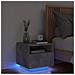 Comodino Con Luci Led Grigio Cemento 40x39x37 Cm - Foto miniatura 1