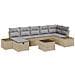 Set di Divani da Giardino 8 Pezzi con Cuscini Beige in Polyrattan - Foto miniatura 1