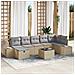 Set di Divani da Giardino 8 Pezzi con Cuscini Beige in Polyrattan - Foto miniatura 2