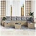 Set di Divani da Giardino 8 Pezzi con Cuscini Beige in Polyrattan - Foto miniatura 3