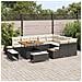 Set di Sofa da Giardino 12 Pezzi con Cuscini Rattan Sintetico Nero Acacia, Set di Pranzo da Giardino 3 Pezzi con Cuscini Rattan Sintetico Nero Acacia - Foto miniatura 3