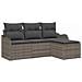 Set Divano da Giardino a 4 Pezzi con Cuscini Grigio Polyrattan,  Divano da Giardino a Due Posti con Ripostiglio e Cuscini Grigio Polyrattan - Foto miniatura 1