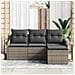 Set Divano da Giardino a 4 Pezzi con Cuscini Grigio Polyrattan,  Divano da Giardino a Due Posti con Ripostiglio e Cuscini Grigio Polyrattan - Foto miniatura 3