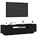 Mobile TV  con luci LED Nero Rovere 160x35x40 cm in legno ingegnerizzato - Foto miniatura 2