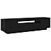 Mobile TV  con luci LED Nero Rovere 160x35x40 cm in legno ingegnerizzato - Foto miniatura 1