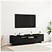 Mobile TV  con luci LED Nero Rovere 160x35x40 cm in legno ingegnerizzato - Foto miniatura 6