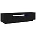 Mobile TV  con luci LED Nero Rovere 160x35x40 cm in legno ingegnerizzato - Foto miniatura 8