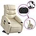 Poltrona Alzapersona Reclinabile Massaggio Crema Similpelle - Foto miniatura 6