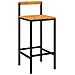 Set Bar Giardino 5 pz Nero Polyrattan e Legno Massello Acacia - Foto miniatura 4