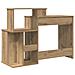 Scrivania con spazio di archiviazione in rovere artigianale 120.5x44x88.5 cm Legno ingegnerizzato - Foto miniatura 7