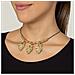 Collana In Pelle Zamak Con Pendenti In Foglia D'oro, 40 Cm - Foto miniatura 2