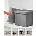 Pouf contenitore Valora PUFA in MDF grigio chiaro, tessuto effetto lino LSF028G02 - Foto miniatura 7