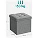 Pouf contenitore Valora PUFA in MDF grigio chiaro, tessuto effetto lino LSF028G02 - Foto miniatura 5
