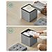 Pouf contenitore Valora PUFA in MDF grigio chiaro, tessuto effetto lino LSF028G02 - Foto miniatura 6