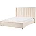 Letto Con Panca Contenitore Velluto Noyers 160 X 200 Cm Bianco Sporco - Foto miniatura 3