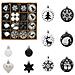 Set di Palle di Natale 40 pcs Nero e Bianco Plastica - Foto miniatura 1