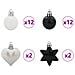 Set di Palle di Natale 40 pcs Nero e Bianco Plastica - Foto miniatura 5