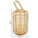 Lanterna Portacandela Con Candelaled In Bambù E Rattan Marrone D29x48h - Foto miniatura 4