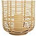 Lanterna Portacandela Con Candelaled In Bambù E Rattan Marrone D29x48h - Foto miniatura 6