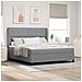 Letto a molle con materasso Grigio chiaro 180 x 200 cm Tessuto - Foto miniatura 2