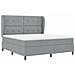 Letto a molle con materasso Grigio chiaro 180 x 200 cm Tessuto - Foto miniatura 5