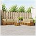 Set divani 9 pcs Naturale e Beige Legno di Acacia Massello - Foto miniatura 2