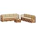 Set divani 9 pcs Naturale e Beige Legno di Acacia Massello - Foto miniatura 3