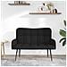 Sofa a Due Posti Nero 115 x 61 x 87 cm Tessuto - Foto miniatura 3