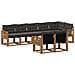 Set di divani da esterno con cuscino 8 pcs Naturale e Nero - Foto miniatura 1