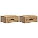 Mobiletto da notte a muro con cassetto 2 pcs Rovere Artigianale - Foto miniatura 1