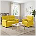 Set di divani 2 pz Giallo Chiaro Tessuto - Foto miniatura 2