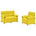Set di divani 2 pz Giallo Chiaro Tessuto - Foto miniatura 1