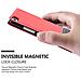 Custodia Compatibile Con Huawei P8 In Rosso Nero - Coperchio Protettiva Con Chiusura Magnetica, Funzione Stand E Tasca Per Le Carte - Foto miniatura 3