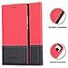 Custodia Compatibile Con Huawei P8 In Rosso Nero - Coperchio Protettiva Con Chiusura Magnetica, Funzione Stand E Tasca Per Le Carte - Foto miniatura 5