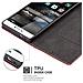 Custodia Compatibile Con Huawei P8 In Rosso Nero - Coperchio Protettiva Con Chiusura Magnetica, Funzione Stand E Tasca Per Le Carte - Foto miniatura 7