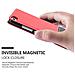 Custodia Compatibile Con Huawei P8 In Rosso Nero - Coperchio Protettiva Con Chiusura Magnetica, Funzione Stand E Tasca Per Le Carte - Foto miniatura 9