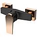 Nero / rose Gold Ottone Bagno Doccia Rubinetto Miscelatore Parete Leva Singola - Foto miniatura 1